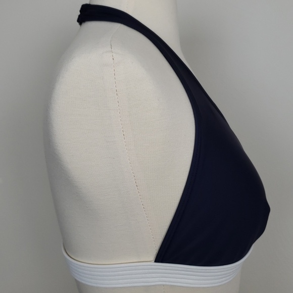 La Blanca Blue & White Halter Top Size 14 - Picture 7 of 8